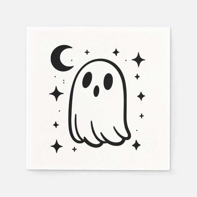 Niedlich Ghost-Halloween-Party Serviette (Vorderseite)