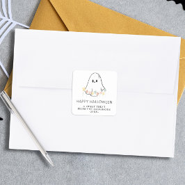 Niedlich Ghost Halloween Quadratischer Aufkleber