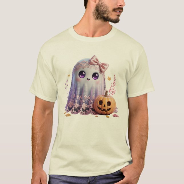 Niedlich Ghost Halloween Shirt - Kawaii Pastel Tsh (Vorderseite)