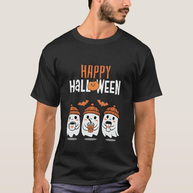 Niedlich Ghost Halloween T - Shirt 🎃 👻 (Vorderseite)