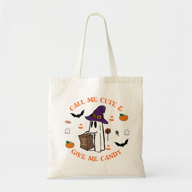 Niedlich Ghost Halloween-Tasche Tragetasche (Vorne)
