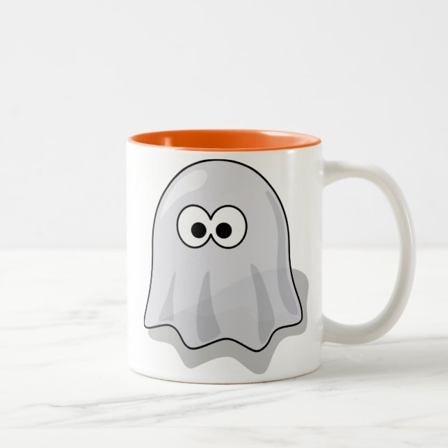 Niedlich Ghost Halloween-Tasse Zweifarbige Tasse (Rechts)