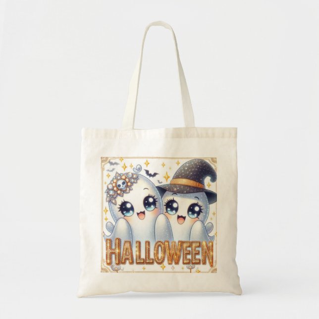 Niedlich Ghost Halloween Tragetasche (Vorne)