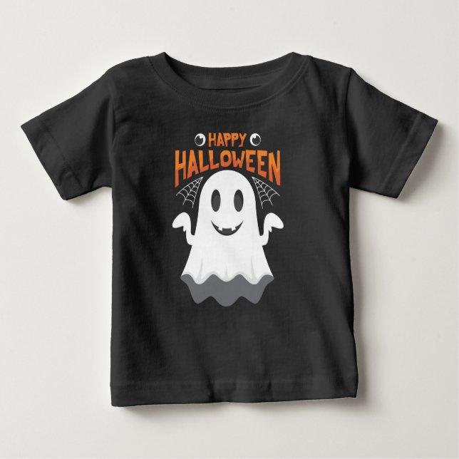 Niedlich Ghost Happy Halloween Baby T-shirt (Vorderseite)