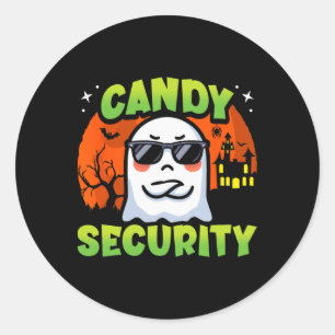 Niedlich Ghost Kids Halloween - Candy Security - F Runder Aufkleber