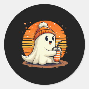Niedlich Ghost Lace Kleinkind Ghost Pumpkin Eiskaf Runder Aufkleber