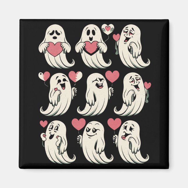 Niedlich Ghost Lover Herzstück Valentinstag Funny  Magnet (Vorne)