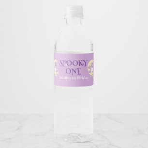 Niedlich Ghost Moon Spooky Ein Halloween 1. Geburt Wasserflaschenetikett