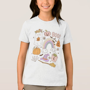 Niedlich Ghost Neon BOO Spaß und Spooky kids Hal Tri-Blend Shirt