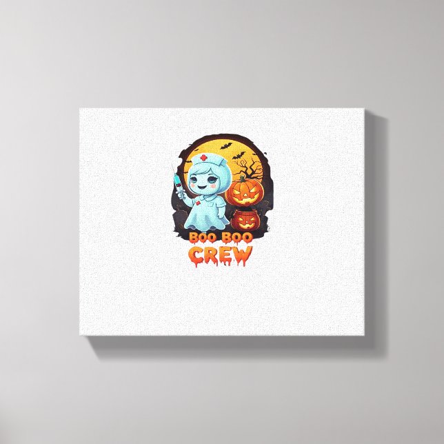 Niedlich Ghost Nurse - Boo Boo Crew Halloween Spaß Leinwanddruck (Vorderseite)