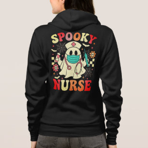 Niedlich Ghost Nurse Halloween Graphic Retro Paste Hoodie