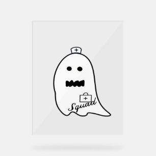 Niedlich Ghost Nurween Handgezeichneter Hospital S Acrylschild