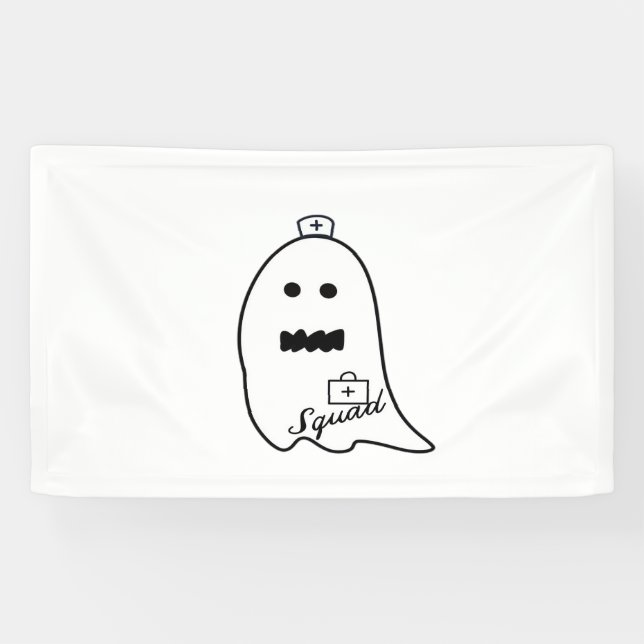 Niedlich Ghost Nurween Handgezeichneter Hospital S Banner (Horizontal)