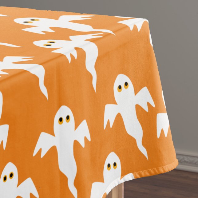 Niedlich Ghost Orange Halloween Tischdecke (Von Creator hochgeladen)