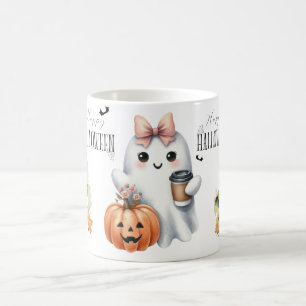 Niedlich Ghost Pumpkin Bat Halloween Kaffeetasse