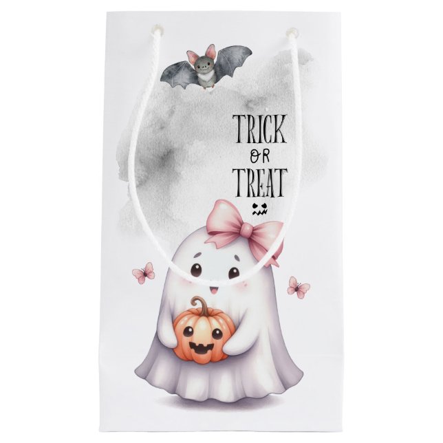 Niedlich Ghost Pumpkin Bat Halloween Kleine Geschenktüte (Vorderseite)