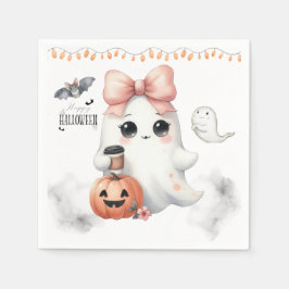 Niedlich Ghost Pumpkin Bat Halloween Serviette