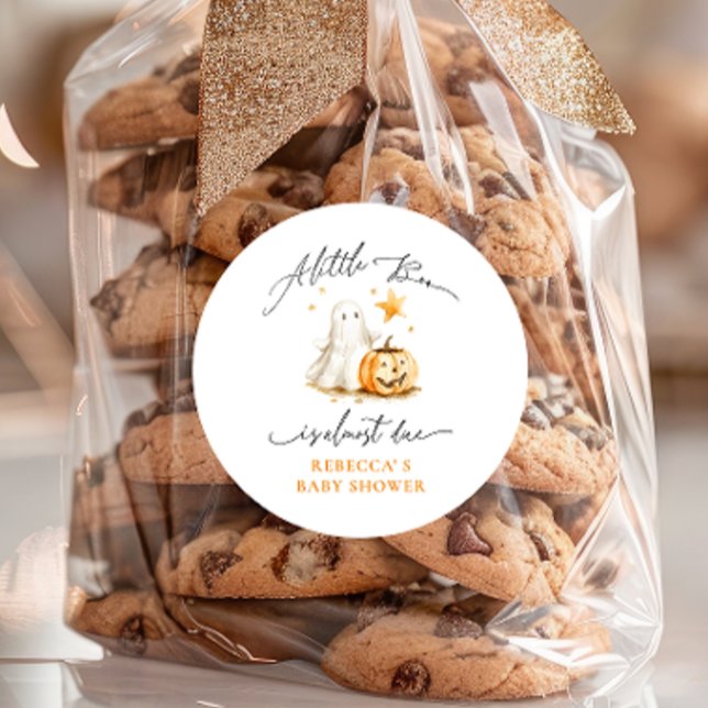 Niedlich Ghost Pumpkin Boo Halloween Kinderdusche Runder Aufkleber (Von Creator hochgeladen)