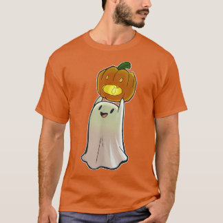 Niedlich Ghost Pumpkin Face Jack O'Lantern Happy H T-Shirt