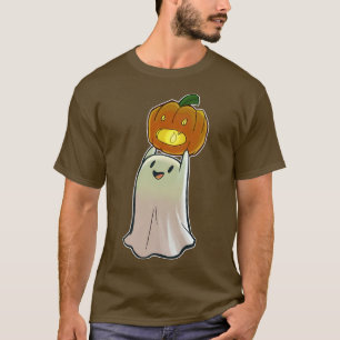Niedlich Ghost Pumpkin Face Jack O'Lantern Happy H T-Shirt
