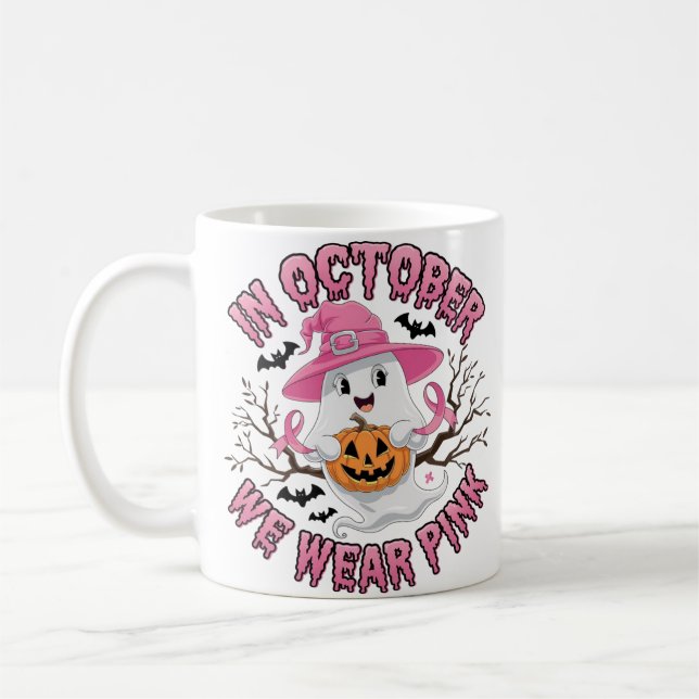 Niedlich Ghost Pumpkin Halloween Design Kaffeetasse (Links)