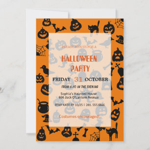 Niedlich Ghost & Pumpkin Halloween Einladung