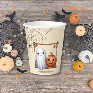 Niedlich Ghost Pumpkin Halloween Pappbecher