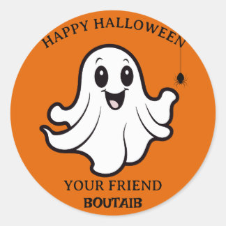 Niedlich Ghost Pumpkin Happy Halloween Personalisi Runder Aufkleber