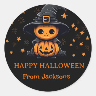 Niedlich Ghost Pumpkin Happy Halloween Personalisi Runder Aufkleber