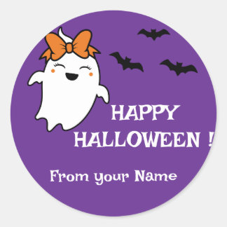 Niedlich Ghost Pumpkin Happy Halloween Personalisi Runder Aufkleber