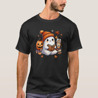 Niedlich Ghost Reading Book Lovers Halloween Ghost T-Shirt
