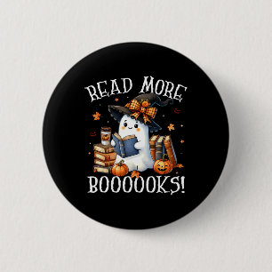 Niedlich Ghost Reading Book Lovers Halloween Lesen Button