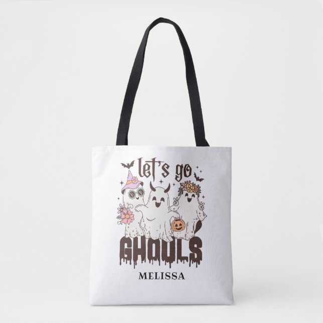 Niedlich Ghost Retro Halloween Let's Go Ghouls (Vorderseite)