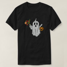 Niedlich Ghost Romantic Floral Pumpkin T-Shirt