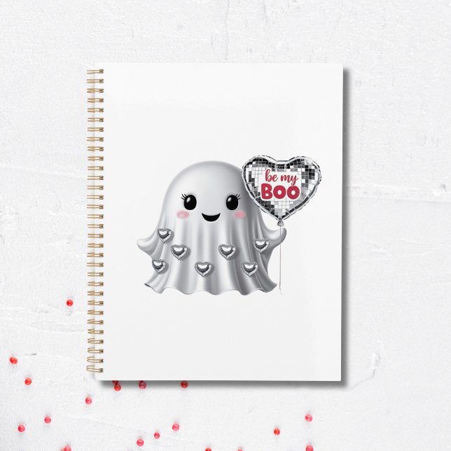 Niedlich Ghost Romantisches Valentinmuster Planer (Adorable "Be My Boo" Valentine's Day Customizable Planner)
