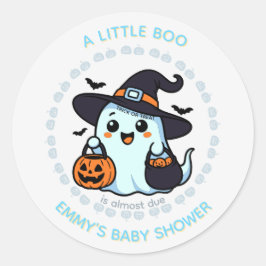 Niedlich Ghost Round Sticker Halloween Trick oder