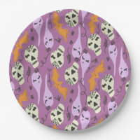Niedlich Ghost Skull Bat Halloween Doodles Lila