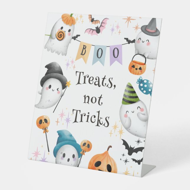 Niedlich Ghost Spooktacular Halloween Geburtstagsk Sockelschild (Vorderseite)