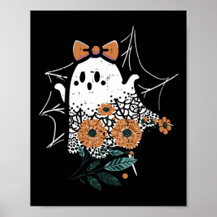 Niedlich Ghost tanzt Retro Halloween Girls Kind Poster