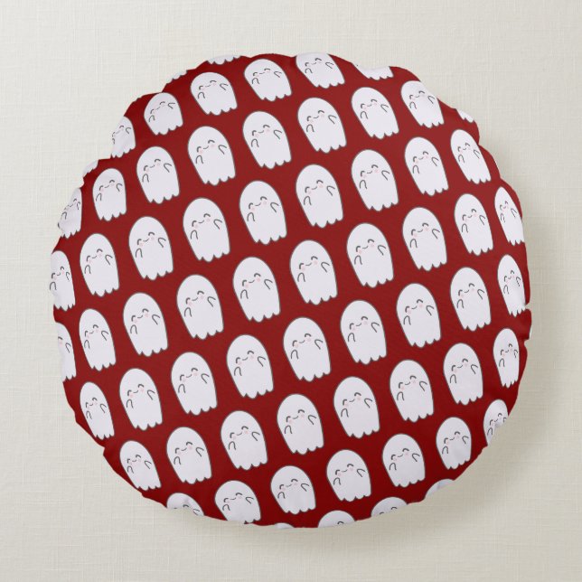 Niedlich Ghost-Throw-Pillow Rundes Kissen (Vorderseite)