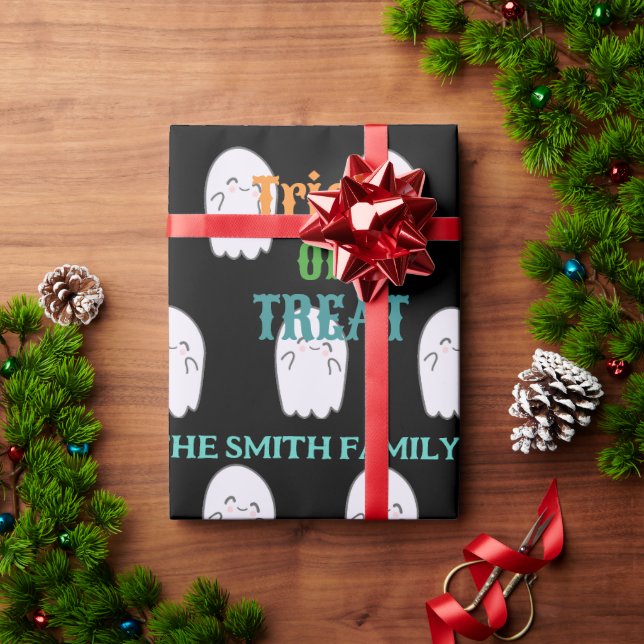 Niedlich Ghost Trick oder Treat Geschenkpapier (Feiertagsgeschenk)