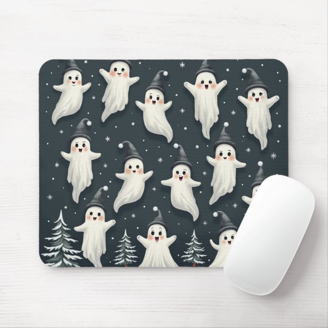 Niedlich Ghost Winter Pattern Mouse Pad Mousepad (Mit Mouse)