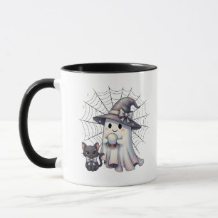 Niedlich Ghost Witz Black Cat Coquette Halloween Tasse