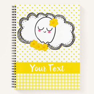 Niedlich Ghost Yellow Hearname Notebook Notizbuch