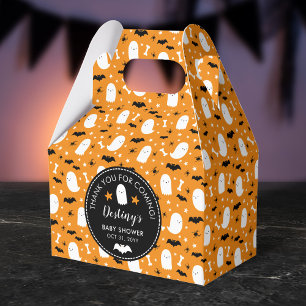 Niedlich Ghosts Bats Orange Babydusche Vielen Dank Geschenkschachtel