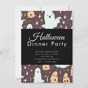 Niedlich Ghosts Brown Halloween-Party Einladung