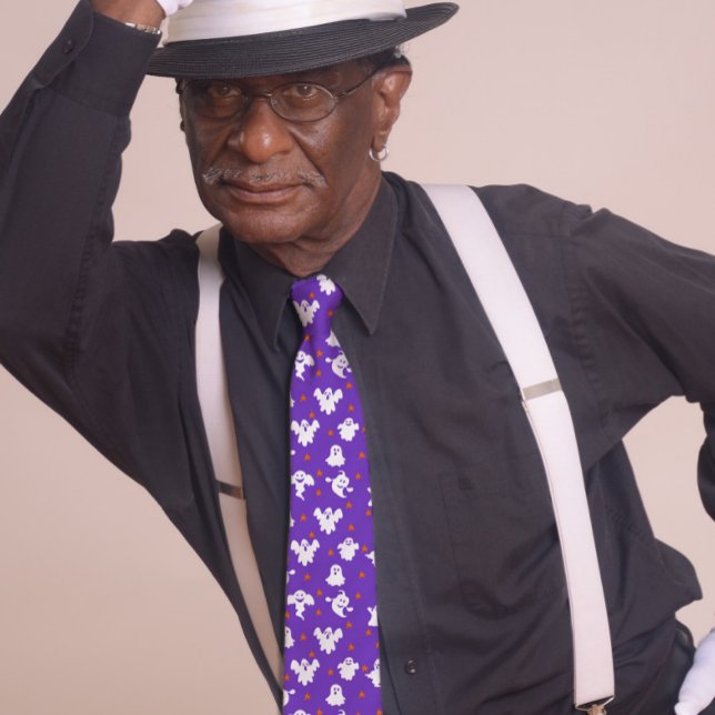 Niedlich Ghosts Halloween Lila Krawatte (Von Creator hochgeladen)