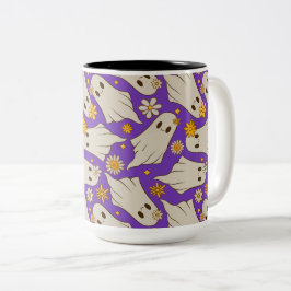 Niedlich Ghosts Halloween-Muster Zweifarbige Tasse