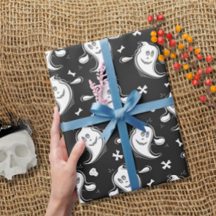 Niedlich Ghosts Pattern Halloween Geschenkpapier