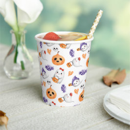 Niedlich Ghosts Pumpkin Pattern Halloween-Party Pappbecher